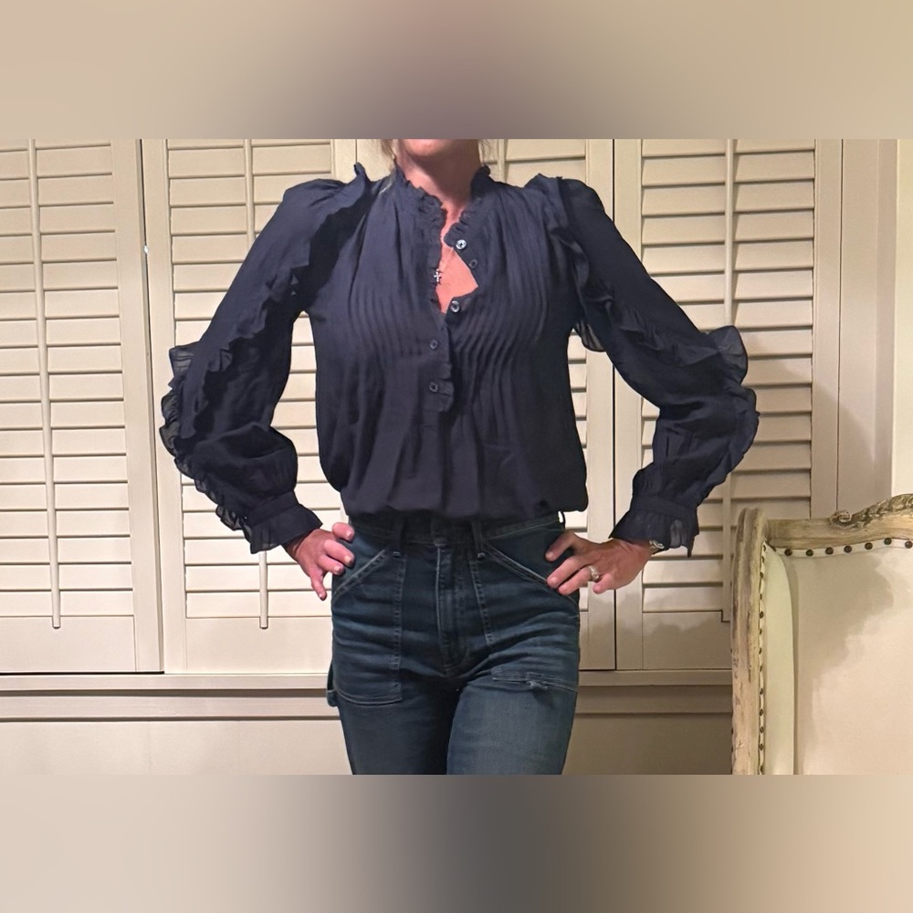 Zadig & Voltaire blue long sleeve Timmy tomboy top